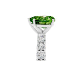 White gold Heart Cut Diamond Pavé Band Solitaire Ring with Prong Setting_5