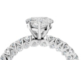 White gold Heart Cut Diamond Pavé Band Solitaire Ring with Prong Setting_82
