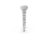 White gold Heart Cut Diamond Pavé Band Solitaire with Four-Prong Setting_18