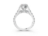 White gold Heart Cut Diamond Pavé Band Solitaire with Four-Prong Setting_19