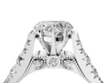 White gold Heart Cut Diamond Pavé Band Solitaire with Four-Prong Setting_20