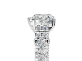 White gold Heart Cut Diamond Pavé Band Solitaire with Four-Prong Setting_21