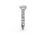 White gold Heart Cut Diamond Pavé Band Solitaire with Four-Prong Setting_37