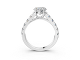 White gold Heart Cut Diamond Pavé Band Solitaire with Four-Prong Setting_38