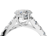 White gold Heart Cut Diamond Pavé Band Solitaire with Four-Prong Setting_39