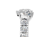 White gold Heart Cut Diamond Pavé Band Solitaire with Four-Prong Setting_40