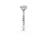 White gold Heart Cut Diamond Pavé Band Solitaire with Four-Prong Setting_5