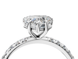 White gold Heart Cut Diamond Pavé Band Solitaire with Four-Prong Setting_7