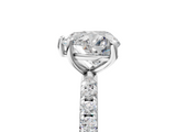 White gold Heart Cut Diamond Pavé Band Solitaire with Four-Prong Setting_8
