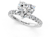White gold Heart Cut Diamond Pavé Band with Four-Prong Setting_88