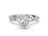 White gold Heart Cut Diamond Pavé Band with Four-Prong Setting_88