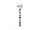 White gold Heart Cut Diamond Pavé Band with Four-Prong Setting_90