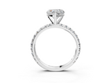 White gold Heart Cut Diamond Pavé Band with Four-Prong Setting_91