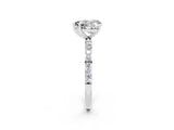 White gold Heart Cut Diamond Pavé Band with Six-Prong Setting_2