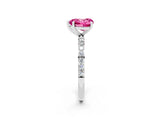 White gold Heart Cut Diamond Pavé Band with Six-Prong Setting_2