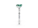White gold Heart Cut Diamond Pavé Band with Six-Prong Setting_2
