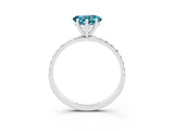 White gold Heart Cut Diamond Pavé Band with Six-Prong Setting_3