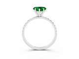White gold Heart Cut Diamond Pavé Band with Six-Prong Setting_3