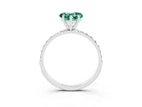 White gold Heart Cut Diamond Pavé Band with Six-Prong Setting_3