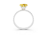 White gold Heart Cut Diamond Pavé Band with Six-Prong Setting_3