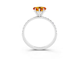 White gold Heart Cut Diamond Pavé Band with Six-Prong Setting_3