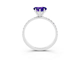 White gold Heart Cut Diamond Pavé Band with Six-Prong Setting_3