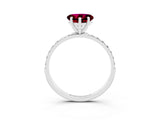 White gold Heart Cut Diamond Pavé Band with Six-Prong Setting_3