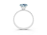 White gold Heart Cut Diamond Pavé Band with Six-Prong Setting_3