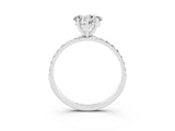 White gold Heart Cut Diamond Pavé Band with Six-Prong Setting_3