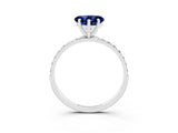 White gold Heart Cut Diamond Pavé Band with Six-Prong Setting_3