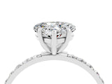 White gold Heart Cut Diamond Pavé Band with Six-Prong Setting_4
