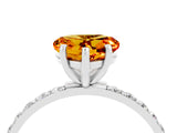 White gold Heart Cut Diamond Pavé Band with Six-Prong Setting_4