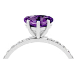 White gold Heart Cut Diamond Pavé Band with Six-Prong Setting_4