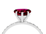 White gold Heart Cut Diamond Pavé Band with Six-Prong Setting_4