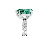 White gold Heart Cut Diamond Pavé Band with Six-Prong Setting_5