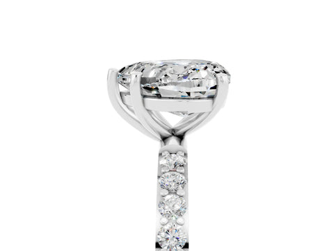 White gold Heart Cut Diamond Pavé Band with Six-Prong Setting_5