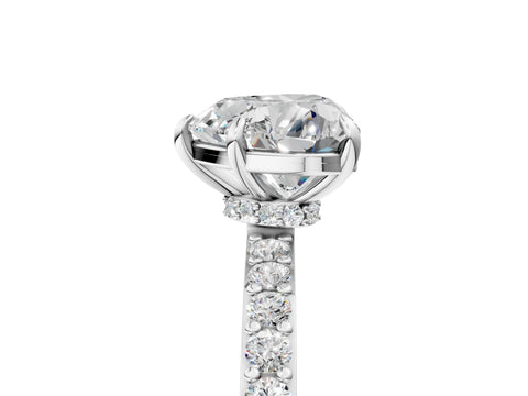 White gold Heart Cut Diamond Pavé Engagement Ring with Round with Moissanite side stone Accents and Prong Setting_5