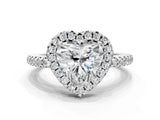White gold Heart Cut Diamond Pavé Halo Ring with Four-Prong Setting_35