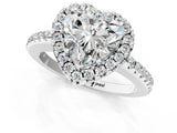 White gold Heart Cut Diamond Pavé Halo Ring with Four-Prong Setting_36