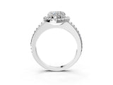 White gold Heart Cut Diamond Pavé Halo Ring with Four-Prong Setting_46