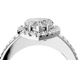 White gold Heart Cut Diamond Pavé Halo Ring with Four-Prong Setting_47