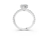 White gold Heart Cut Diamond Pavé Solitaire Engagement Ring with Four-Prong Setting_93