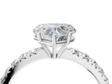 White gold Heart Cut Diamond Pavé Solitaire Engagement Ring with Four-Prong Setting_94