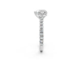 White gold Heart Cut Diamond Pavé Solitaire Engagement Ring with Four-Prong Setting_95