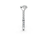 White gold Heart Cut Diamond Pavé Solitaire Ring with Round Band and Prong Setting_18