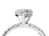 White gold Heart Cut Diamond Pavé Solitaire Ring with Round Band and Prong Setting_20