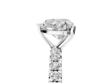 White gold Heart Cut Diamond Pavé Solitaire Ring with Round Band and Prong Setting_21