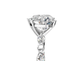 White gold Heart Cut Diamond Ring with Marquise and Round  Side Stones and Four-Prong Setting_67
