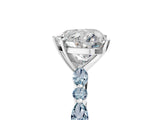 White gold Heart Cut Diamond Ring with Marquise and Round with Aquamarine side stone Side Stones and Four-Prong Setting_41