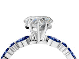 White gold Heart Cut Diamond Ring with Marquise and Round with Blue Sapphire side stone Side Stones and Four-Prong Setting_40
